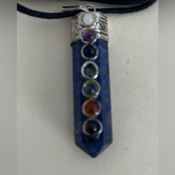 Lapiz lazuli 7 stone chakra pendent - Picture 2 of 4